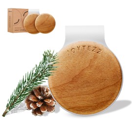 Joytezz 90+ Days Long Lasting - Car Air Freshener Kit with 2Pcs Refills - Cedar Scent Wood Car Diffuser - Automotive Visor Interior Accessories Decor White