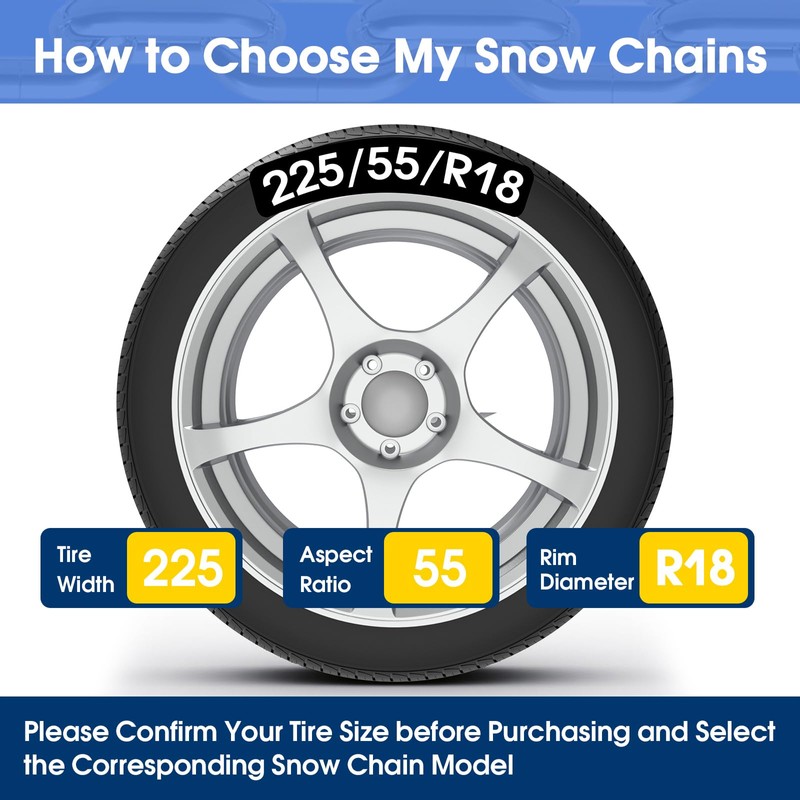 Auto-Fixing Snow Chains, 1 Min Quick Fit Easy Installation Tire-Chains,