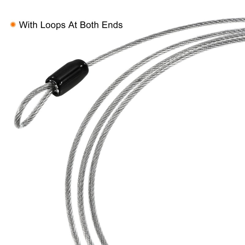 PATIKIL Security Steel Cable 2.5mm x 1m/3.28ft Coated Luggage Lock