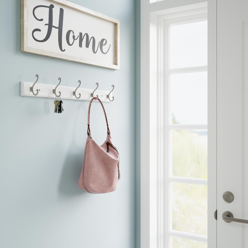 FRANKLIN BRASS Scroll Wall Mounted Pure White 27 in. Coat