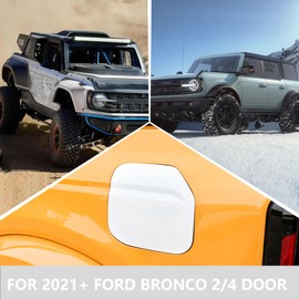 RERPRO Fuel Tank Door Cover Gas Cap Trim Compatible with 2021 2022 2023 2024 2025 Ford Bronco 2/4 Door Exterior Accessories Oil Filler Cap Decal Sticker Decoration Decor 1 Pack White