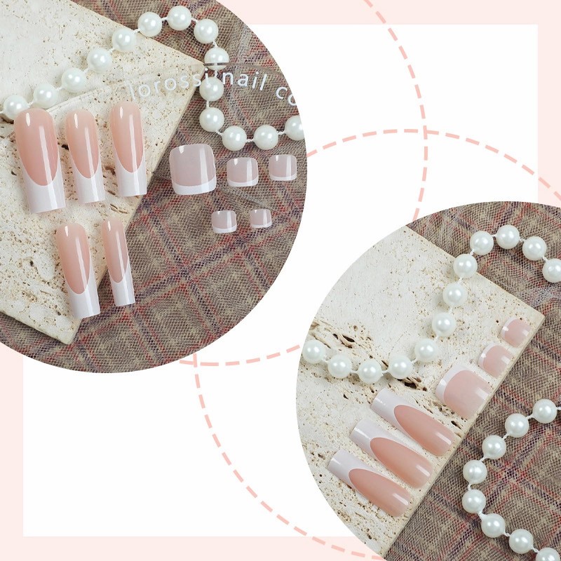 MISUD 48 Pcs Press on Nails Long Square & Press