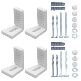 Mewutal 2 Set Toilet Seat Bolts Plastic L-Shaped Mounting Bracket with Screws Toilet Seat Screws Bathroom Replacement Parts Accessories (Small Size)
