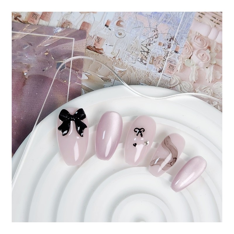 Daily Ribbon Nail Tips - Oval / 데일리 리본 네일팁