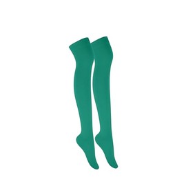 MOLLY MALOU Ladies Girls Women Over The Knee Plain Socks Comfortable Cotton Rich UK Size 4-6.5 (Bottle Green)