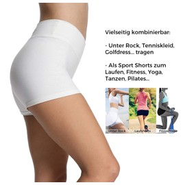 4How Women's Sports Shorts, Trunks, Fitness Shorts, Yoga Shorts, Hotpants - White, size: l