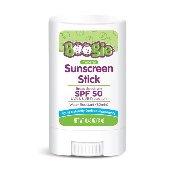 Baby Sunscreen Stick by Boogie Block, Mineral Sunscreen SPF 50, FSA'HSA Eligible, Travel Size Sunblock for Kids, Zinc Oxide, Water Resistant, Vegan, Fragrance Free Pack of 1