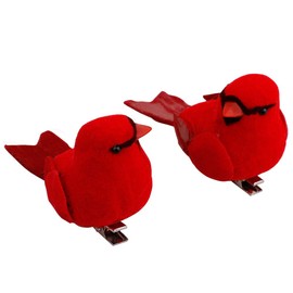 12pcs Artificial Cardinal Bird Feathered Christmas Cardinal Clip on Tree Ornaments Mini Red Cardinal Ornaments Fake Red Birds Cardinals Decor for Christmas Tree Wreaths Garland Decoration(12PCS)