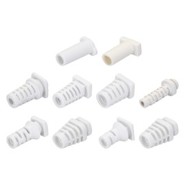 sourcing map 139pcs Strain Relief Cord Connector Assortment Cable Bushing Boot Sleeve for Electric Cable Cord Insulation Protection, White