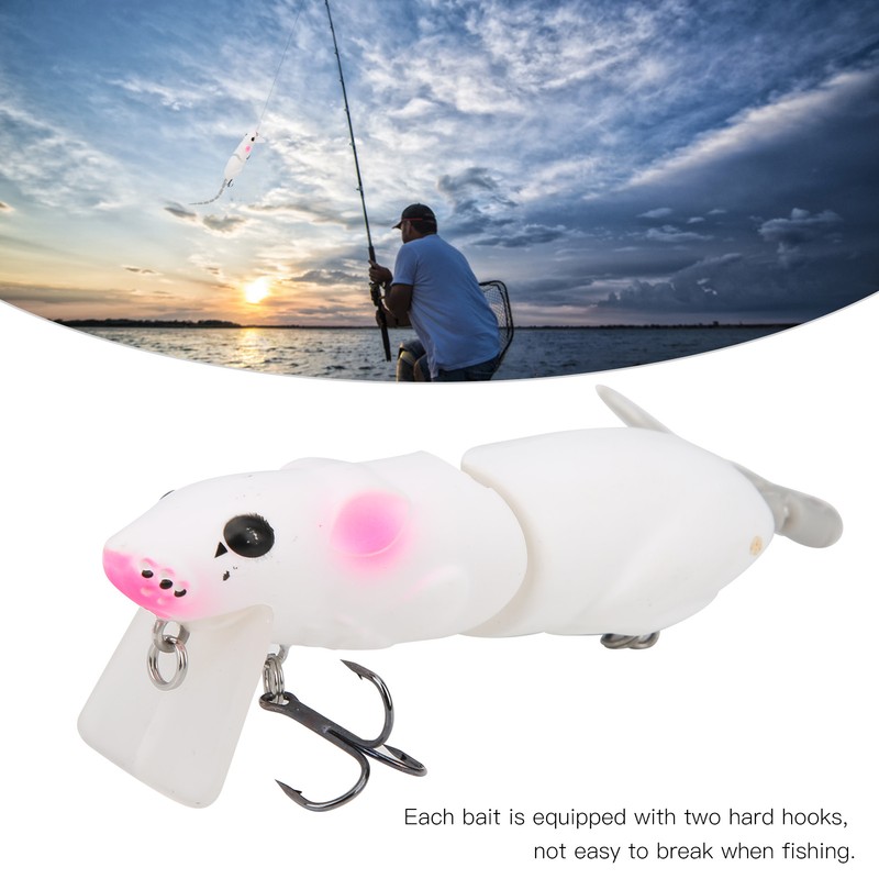 Artificial Simulation Mouse Shape Lure Bait Fishing Accessories with Treble