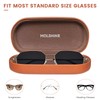 molshine Hard Shell Leather Sunglasses Case,Classic Large Glasses Case for