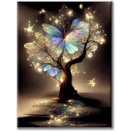 Yiminu.DS Diamond Painting Adults Diamond Painting Pictures Flowers 30 x 40 cm 5D Diamond Painting Craft Set Craft Wall Decoration Flower Golden Tree