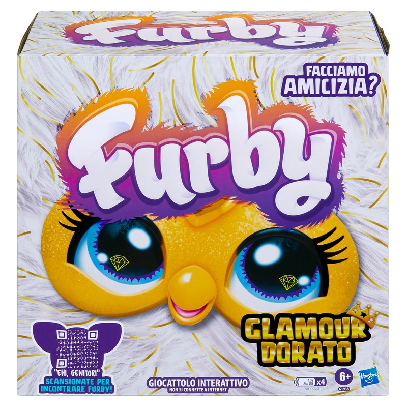Furby Gold Glam Interactive Plush Toy - Versión Italiana