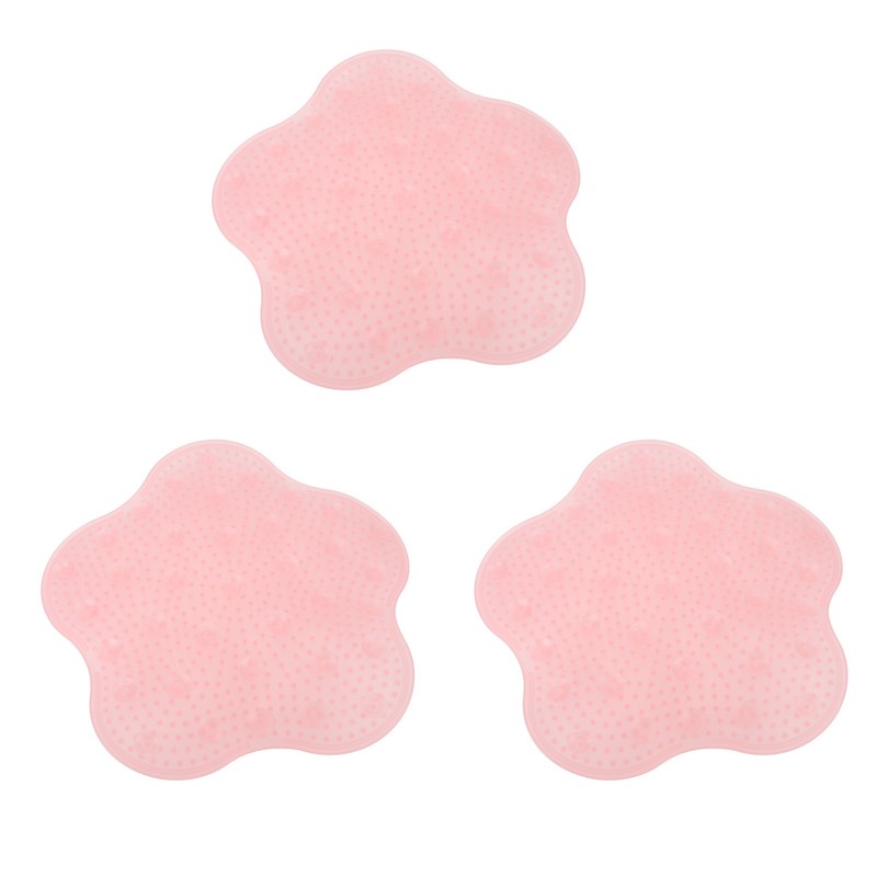 3PCS Shower Foot and Back Scrubber Silicone Wall Mounted Bath