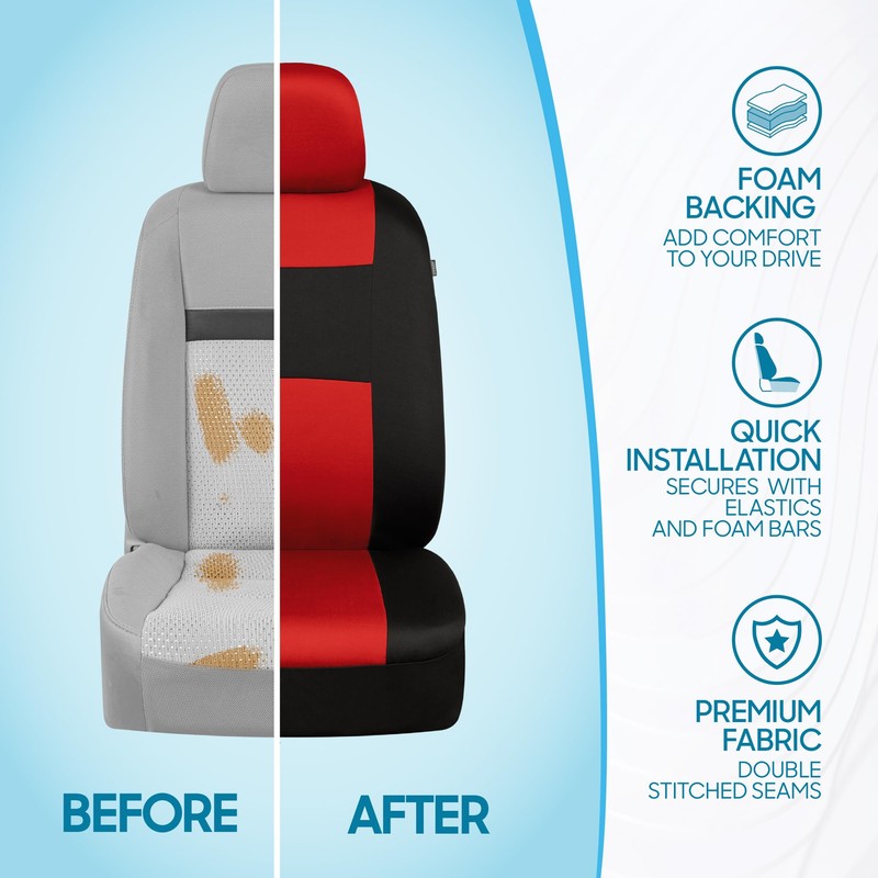 BDK PolyPro Car Seat Covers Full Set in Red on