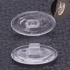 JAMMY Glass Nose Pads Pushin Eyeglass Nose Pads Soft Silicone Oval Shaped Push in Slide in Eye Glasses Nose Pads 15mm 5Pairs