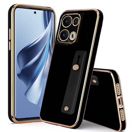 FORZARMOR for Oppo Reno 13 5G Global (6.59 Inch) Case, Luxury Lovely Plating Case Smooth with Wrist Strap Stand Protective Soft Cover(for Reno 13)