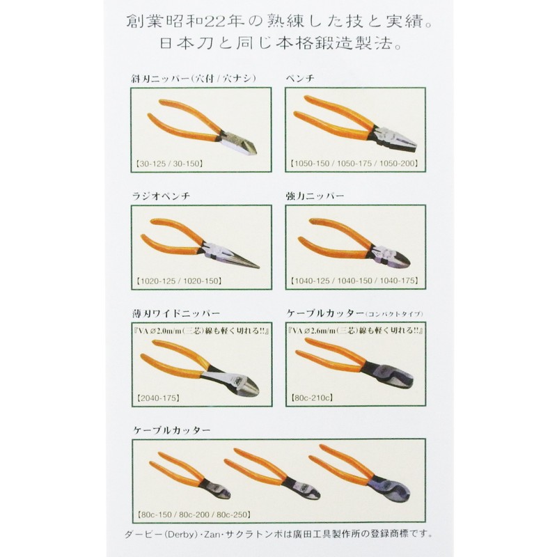 Derby Cable Cutter 200 mm (8 in) 75d-80 °C 200