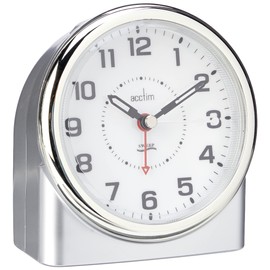Acctim Bedside Alarm Clock, Silver, 12 x 11.3 x 7.5 cm