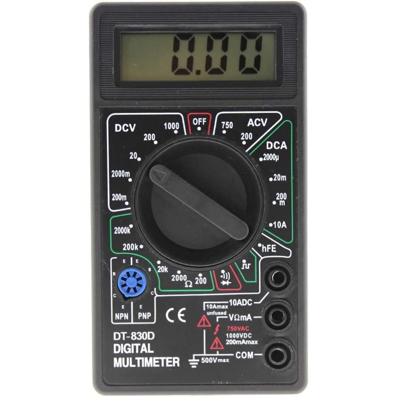 DT-830D Digital Multimeter with Buzzer Square Wave Output Voltage Ampere