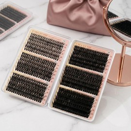 708 Pieces Cluster Lashes Kit, 30-40-50-60-80-100D Fluffy Russian Lashes Extensions, DIY Eyelash Clusters Lash Clusters, Curly Durable Individual Eyelashes for Girls and Women (8-16mm Mix)