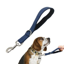 Standard Training Leashes 12 Inches for Dogs, Short Traffic Dog Leash Heavy Duty Padded Handle, Nylon Anti Pull for Reflective, Short Line Dog for Small, Medium and Large Dogs 1 FT Blue