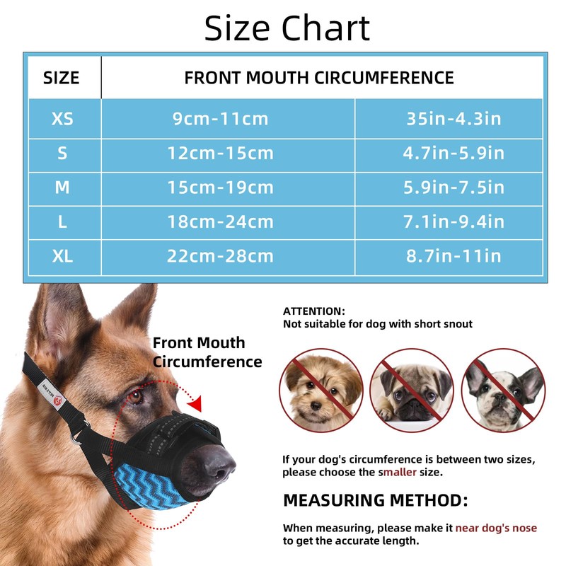 PET'S HUB Adjustable Dog Muzzle, Soft & Breathable, Prevents Biting