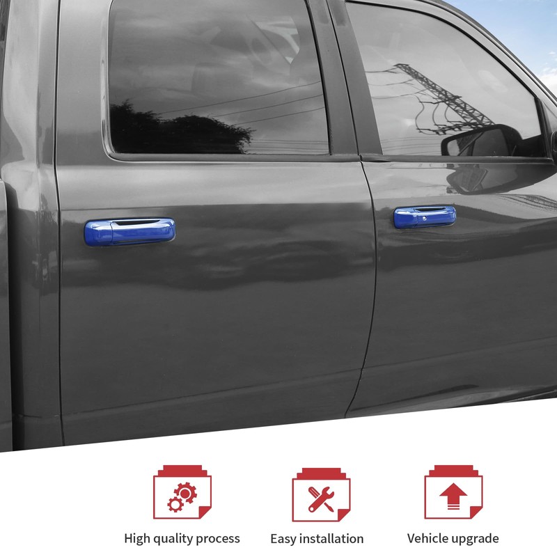 JeCar Blue Door Handle Cover Trim Fit for Dodge RAM