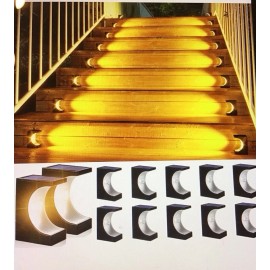 ROSHWEY Solar Step Lights 16 Pack, Stair Lights Outdoor Waterproof, LED Step ...