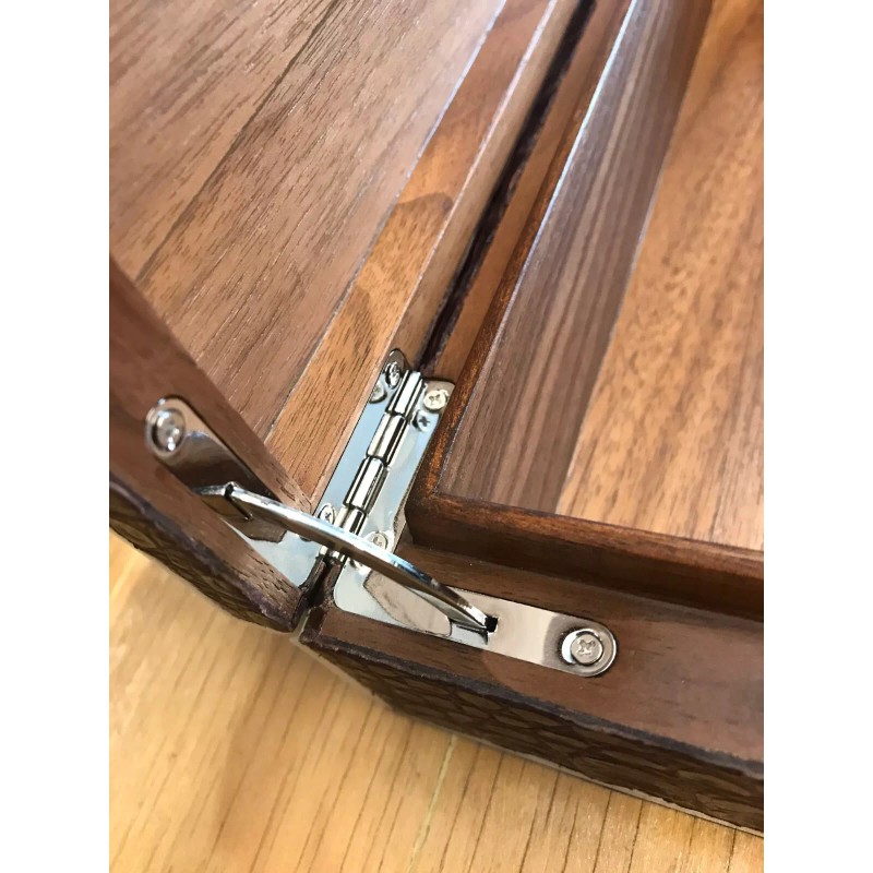 Unbranded Pair of Nickel plated Quadrant box Hinges 42mm X