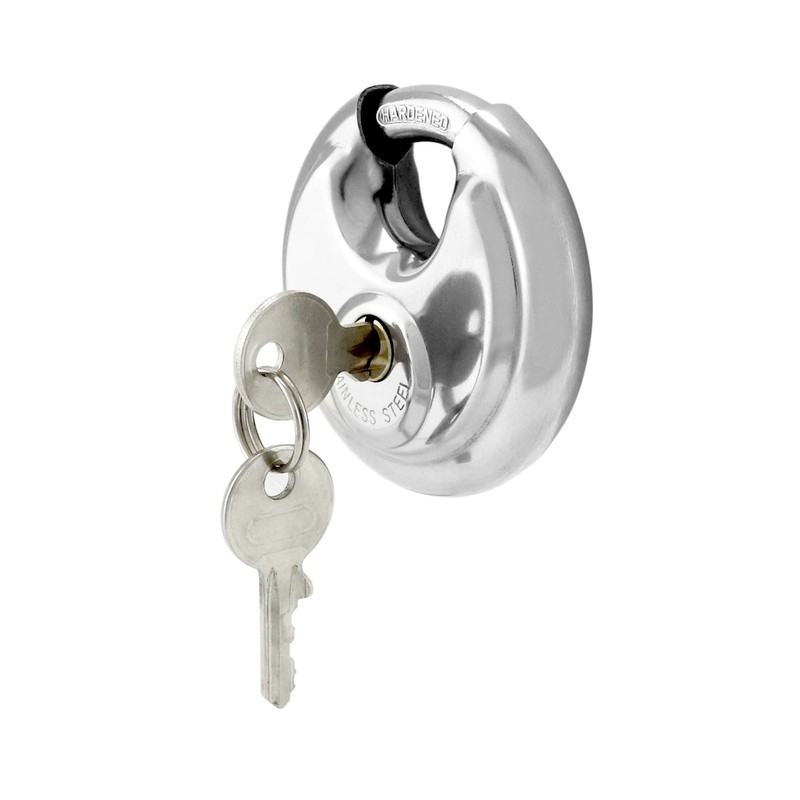 QWORK Disc Locks, 1 Pack Heavy Duty Steel Keyed Padlock