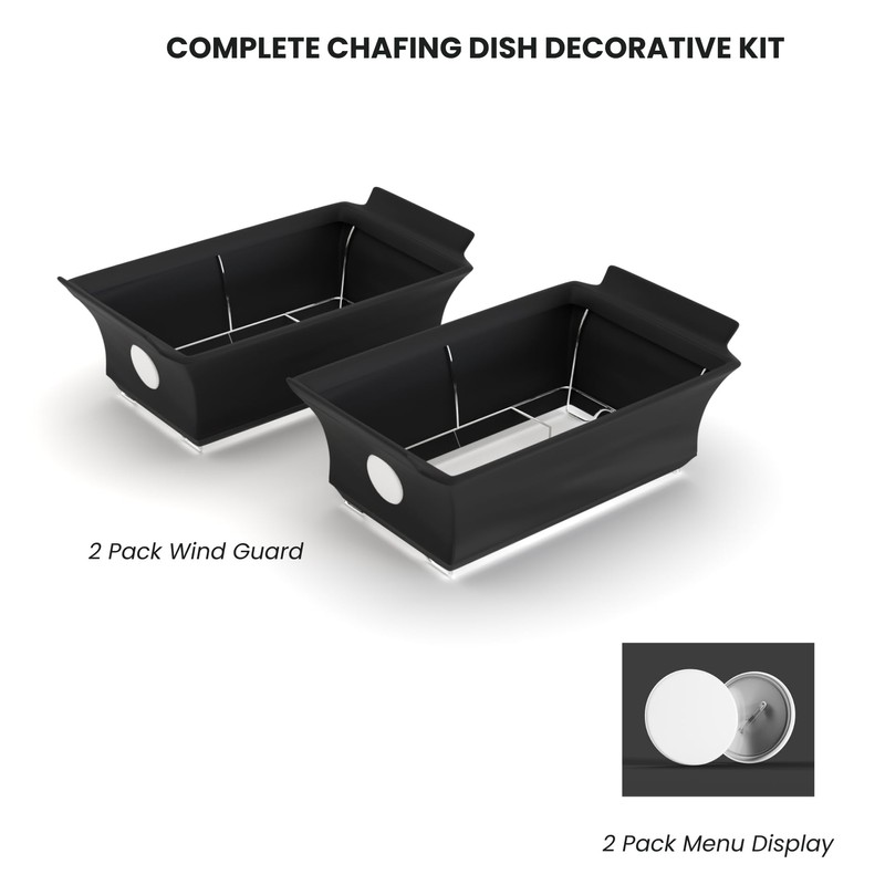 Chafing Dish Wind Guard with Menu Display - 2 Pack