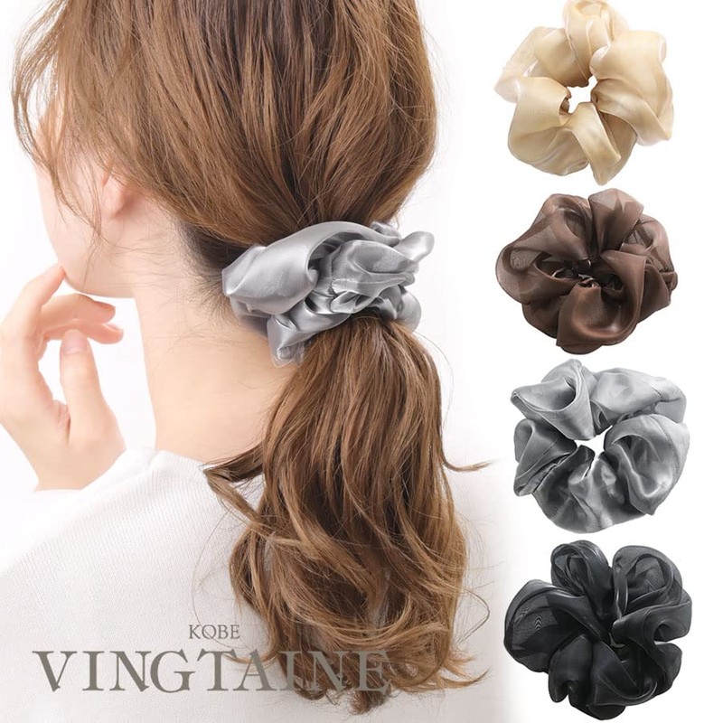 Vingtaine HS-169 Chouchou Shiny Organza Plain, Sheer, Transparent, Volume, Simple,,