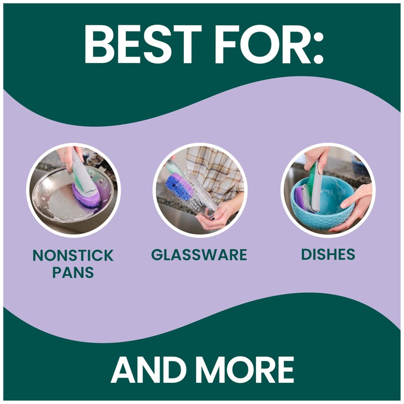 Scotch-Brite Scrub Dots Dishwand Refills for Cleaning Kitchen, Bathroom, and