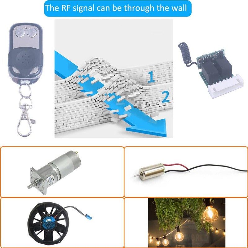 Mini 3.7V-12V 5V 6V 2 Channel Relay Remote Switch Wireless