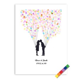 4 types fingerprint tree custom wedding guest book wedding guest book poster with 6 colours ink