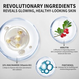 RAZUYEN 10% Niacinamide Serum, Panthenol, Arbutin Face Serum to Help Improve Uneven Skin Tone and Soothing Skin, Hydrating Serum for Radiant Skin, 30 ml