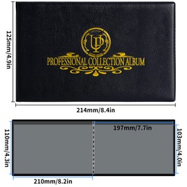 Uncle Paul Banknote Collection Album with 40 Compartments - 20 Sheets Clear Currency Holder World Money Storage Book Collection Supplies for Trading Cards Stamps Tickets Bills Black AN04BK