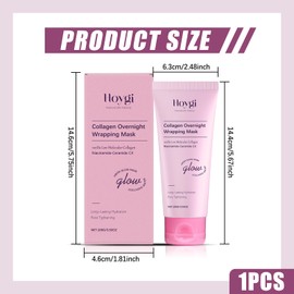 Collagen Night Mask - Overnight Peel Off Mask for Deep Hydration & Elasticity, Anti-Sagging & Glass Skin Glow, 3.53 fl.oz（100g）