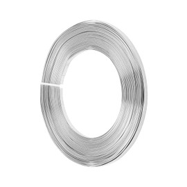 Mandala Crafts 3mm Flat Anodized Aluminum Craft Wire for Jewelry Making - 33 FT Colored Flexible Silver Bezels Wire - Bendable for Bonsai Armature Crafting Sculpting