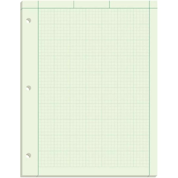 Branded 100 Sheets Engineering Computation Pad, 8-1/2" x 11", Glue
