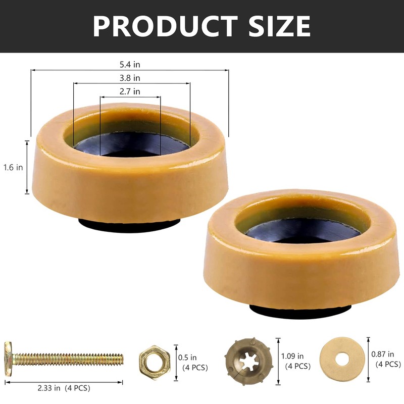 boeemi Extra Thick Wax Ring Toilet Kit,with Bolts for Reinstallation