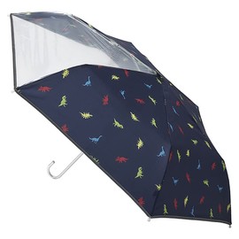 estaa 10271 Boy Folding Umbrella with Transparent Window, Wind Resistant, 21.7 inches (55 cm), blue (navy blue)