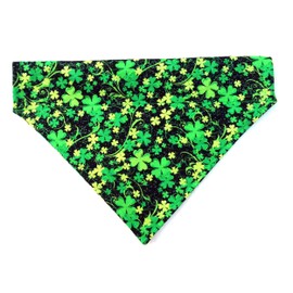 Lucky Irish Sparkly Dog Bandana with Glitters, Over the Collar Thread Through Slip Thru St Patrick's Day Festive Dogwear Petwear Neckwear