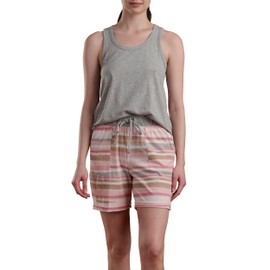 Splendid | 2Pc Tank Short Set | Grey Heather Watercolor Stripe