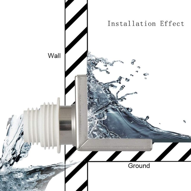 Pomya Corner Floor Drain, L Shaped, Stainless Steel, Silver, Rustproof,