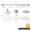 Bemacom 2 x Gas Spring Flap Fitting 150N White 150