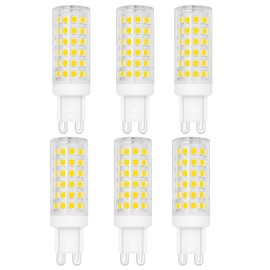 DAPSHU 6 Pack G9 Led Light Bulb 6W Equivalent 60W Halogen 600 Lumen AC 120V Bedroom Lamp Daylight White 6000K