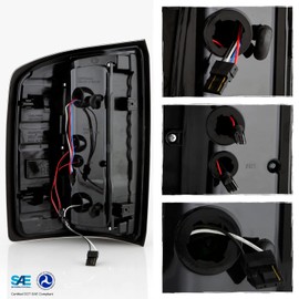 AKKON - Fits 2014-2018 GMC Sierra 1500 15-19 2500HD / 3500HD Full LED [C-Tube] Chrome Tail Lights Brake Lamps Pair Left + Right