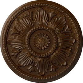 Ekena Millwork CM18EDRBC Edinburgh Ceiling Medallion, Root Beer Crackle